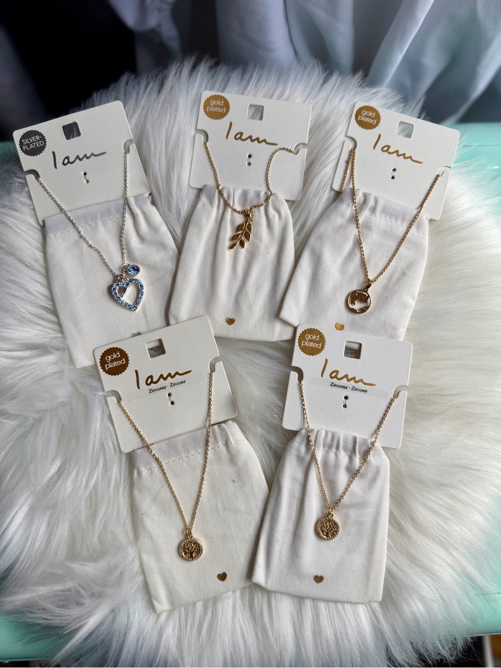I Am Gold-Plated Pendant Necklaces Bundle